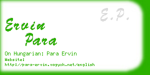 ervin para business card